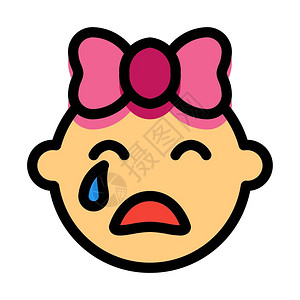 哭孩子插画
