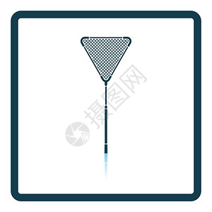 运动图标灰色背景的渔网图标圆影阴反射设计矢量插图背景