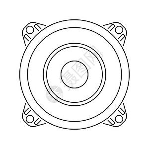 音频图标薄线设计矢量插图图片