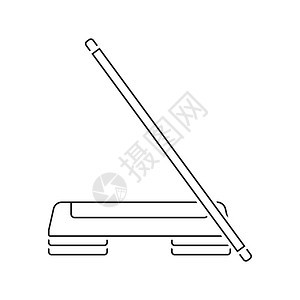 Step版面和杆的图标细线设计矢量插图图片