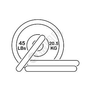 barbell磁盘图标细线设计矢量插图图片
