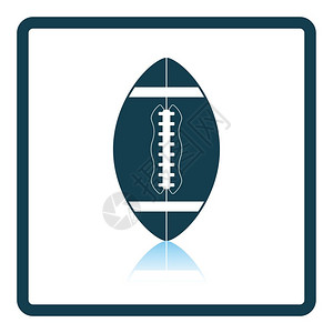 原创橄榄球图标美国足球图标影子反射设计矢量图解背景