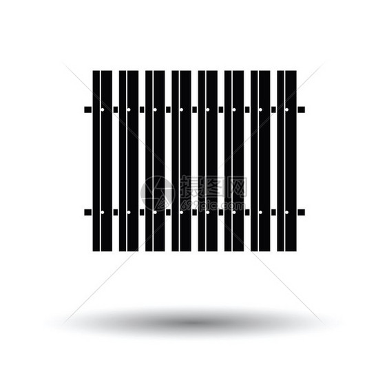 建筑围栏图标白色背景带有影子设计矢量插图图片