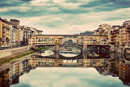 意大利佛罗伦萨的PonteVecchio桥意大利佛罗伦萨的ArnoRiverRentroVintageTuscanyArnoRi图片
