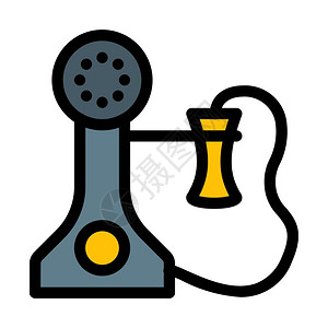 拨号的栗子古代电话模式插画