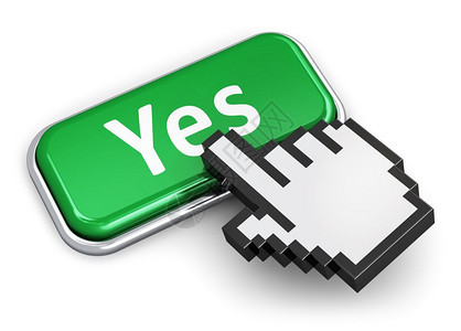 创造投票和调查概念手链接选择计算机鼠标光按绿色金属滑钮用白色背景的是分隔文字背景图片