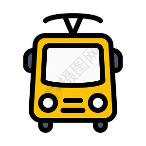 白色背景汽车Trolleybus电力说明图背景图片