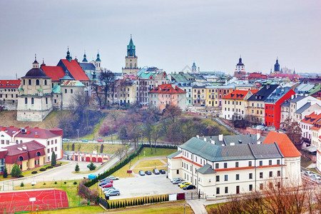 波兰卢布林老城的全景从堡看图片