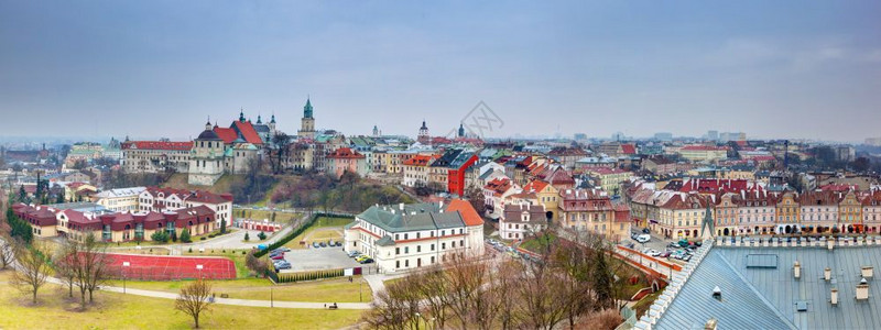 波兰卢布林老城的全景从堡看图片