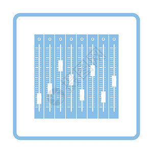 音乐平衡器图标蓝框架设计矢量插图图片
