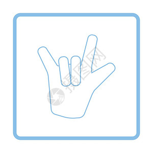 手势矢量岩石手图标蓝框设计矢量图解背景