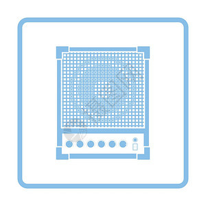 音频监视图标蓝框架设计矢量图示图片