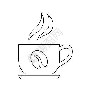 咖啡杯图标薄线设计矢量插图背景
