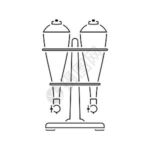 Soda吸水设备图标薄线计矢量插图图片