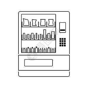 食品销售机器图标薄线设计矢量插图图片