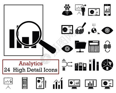 24集分析图标单色颜设计矢量图解图片