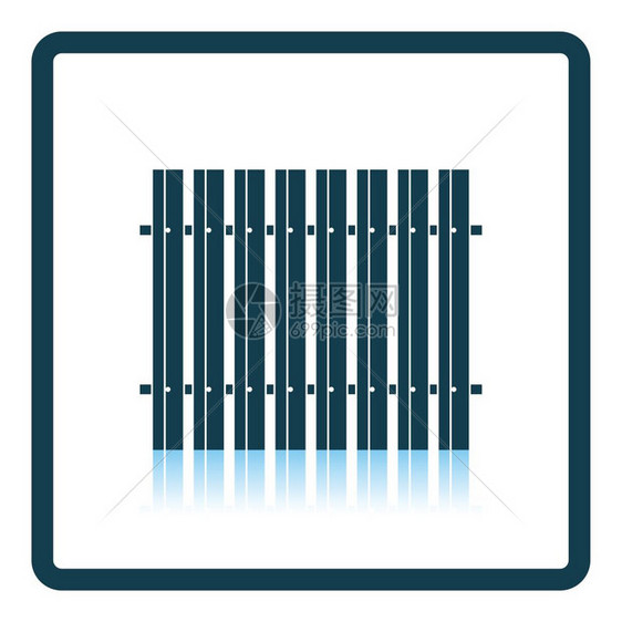 建筑围栏图标阴影反射设计矢量图示图片