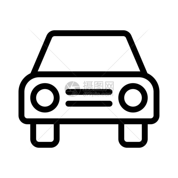 白色背景黑色线条汽车说明图
