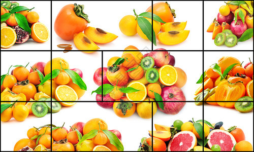 在白色背景的水果和蔬菜边框上孤立图片