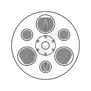 胶片卷线图标薄设计矢量插图图片