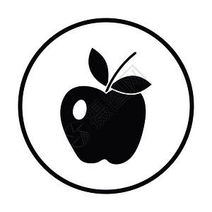 Apple图标细圆设计矢量插图图片