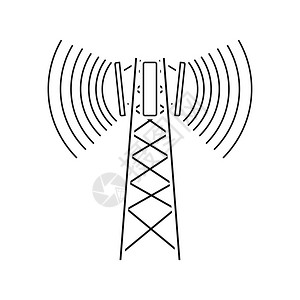 细胞广播天线图标细设计矢量图解图片