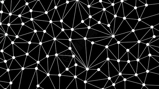 数字据和网络连接三角线和黑背景技术概念领域3D抽象图解图片