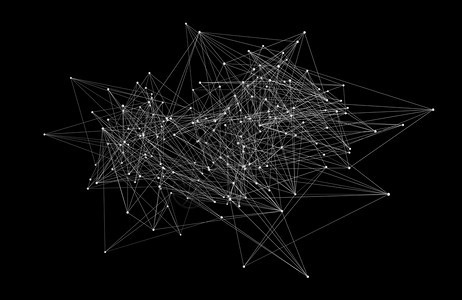 黑色背景技术概念中的白色数字据和网络连接三角线3d抽象插图图片