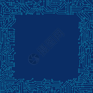 蓝色电路板图案纹理数字计算机技术概念的高科背景3D抽象图解图片