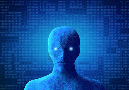 人工智能高科技数字计算机术概念3d插图图片