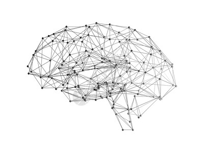 白背景人类大脑的数字据和网络连接以人工技术智能概念3摘要插图的形式出现图片