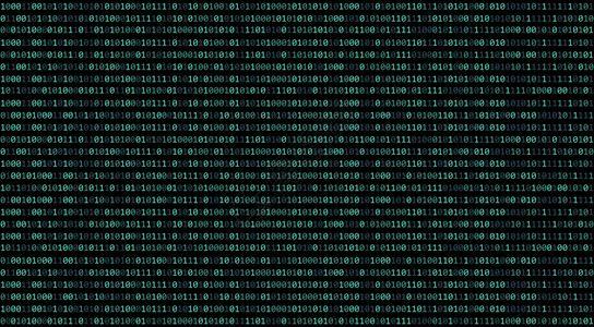 计算机上黑背景数字据技术概念字据技术概念中的01或二进制代码Hacker屏幕显示3d插图图片