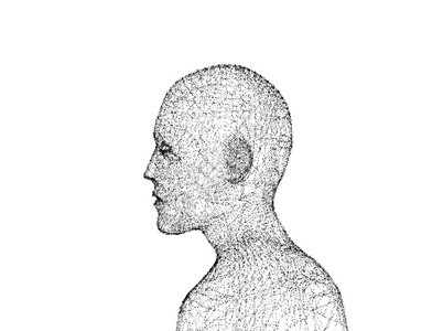 以白色背景孤立的模型未来技术概念中的人工智能3d插图图片