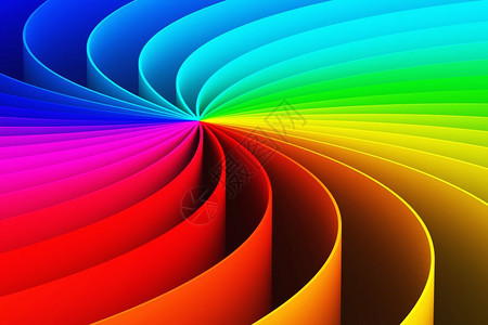 创意抽象的颜色螺旋形状彩虹3D表示插图壁纸背景图片