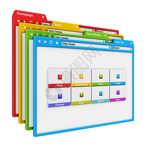 网站设计和互联概念颜色组www浏览器标签图片