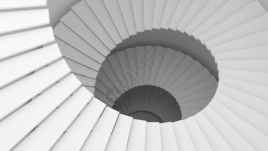 数字据技术概念中的白色螺旋楼梯或隧道结构图片