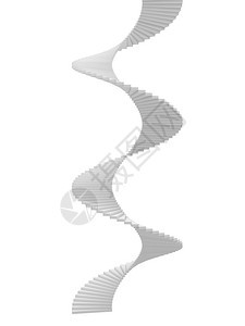 在金融业务概念中在白色背景上孤立的螺旋楼梯3d抽象插图图片