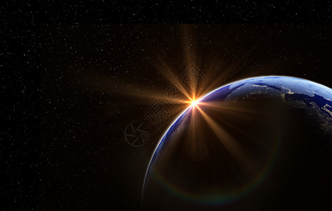 地球与太阳和恒星全球模型与黑色背景隔绝由美国航天局提供的这一图像元素图片