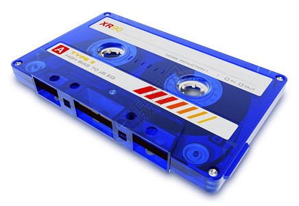 创用抽象的3D表示古老的音乐记录在蓝色珠宝案件中的音频储藏孤立在白色背景上图片