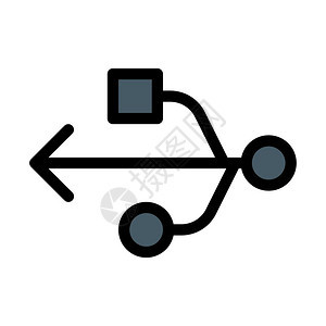 白色背景汽车USB计算机符号矢量图图片