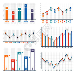 条形图和线模板商业信息图矢量eps10插图图片