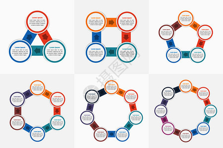 圆形信息模板包含34567和8个元素步骤或选项工作流程或图数据振动矢量eps10插图图片