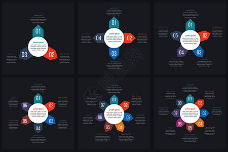 圆形信息模板包含34567和8个元素步骤或选项工作流程或图数据振动矢量eps10插图图片