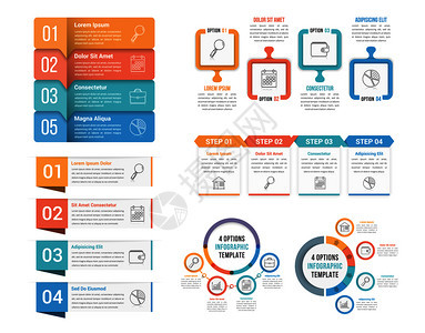 四步信息图表模板可用作流程选项工作流程矢量eps10插图图片