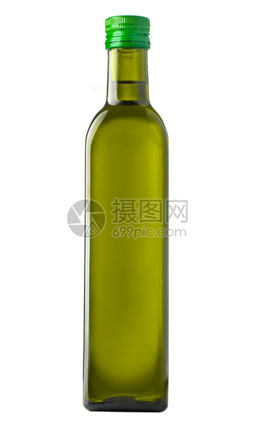 白底隔离的油橄榄瓶图片