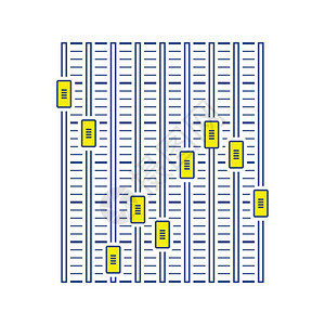 音乐平衡器图标薄线设计矢量插图图片