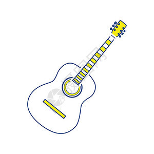 音响吉他图标薄线设计矢量插图图片