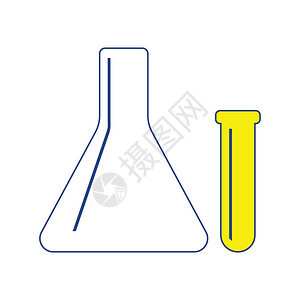 化学灯泡图标薄线设计矢量插图图片