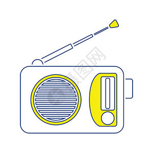 无线电图标细设计矢量插图图片