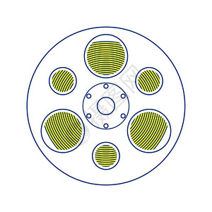 矢量卷轴胶片卷线图标薄设计矢量插图背景